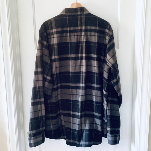 Troll Co Flannel Shirt Mens 2XL XXL Grey Black Plaid Snap Button Workwear Heavy - Picture 12 of 14